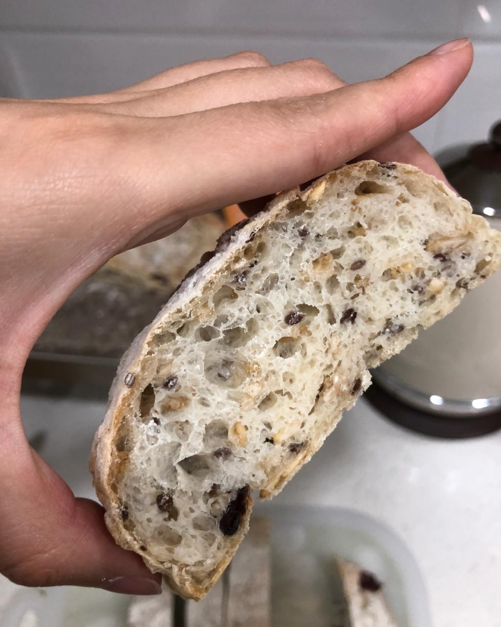 免揉亚麻籽燕麦欧包