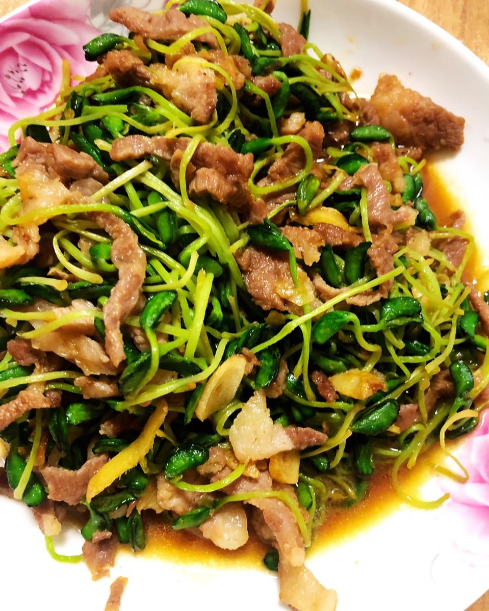 豆苗炒肉