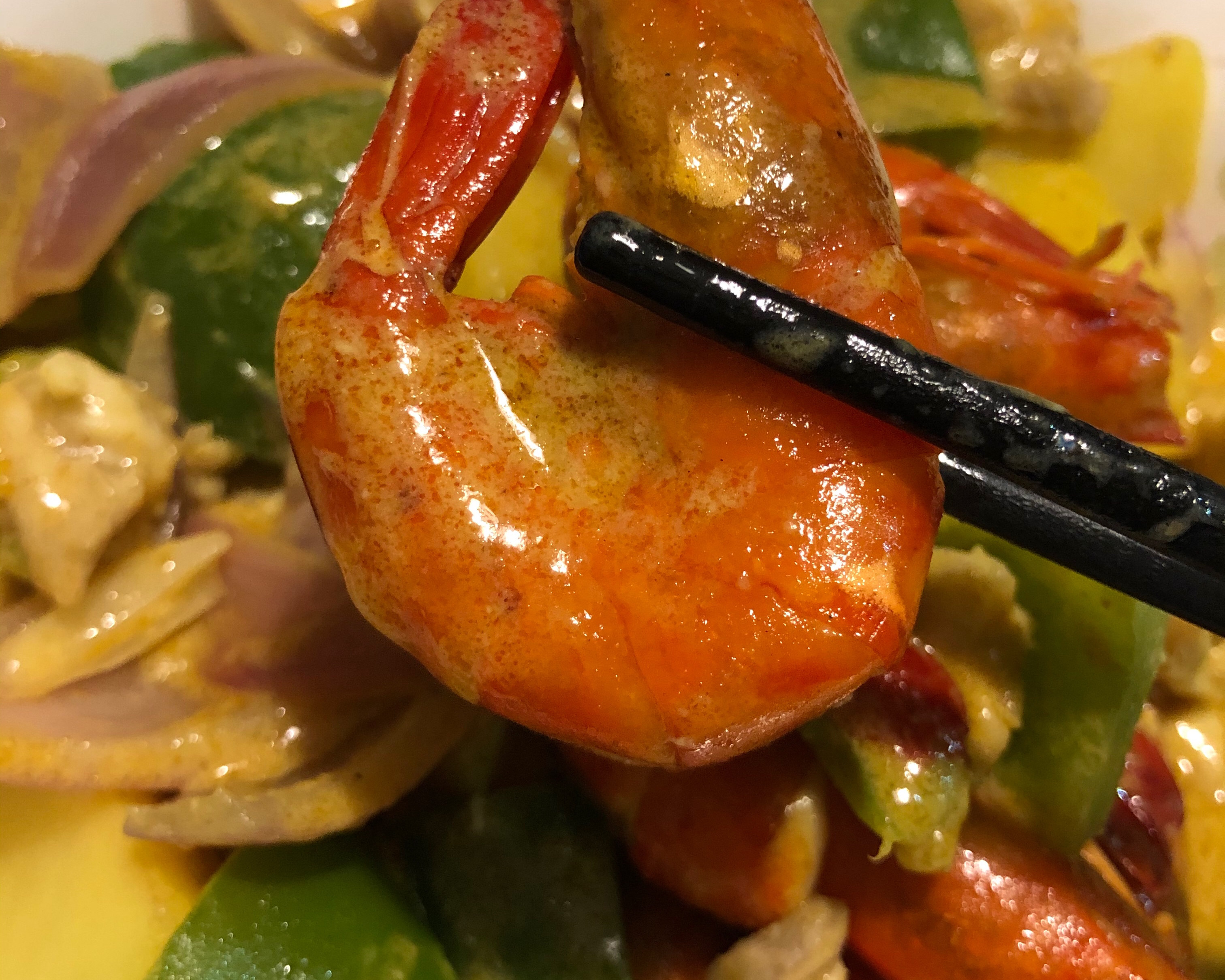 咖喱虾、鸡软骨的做法