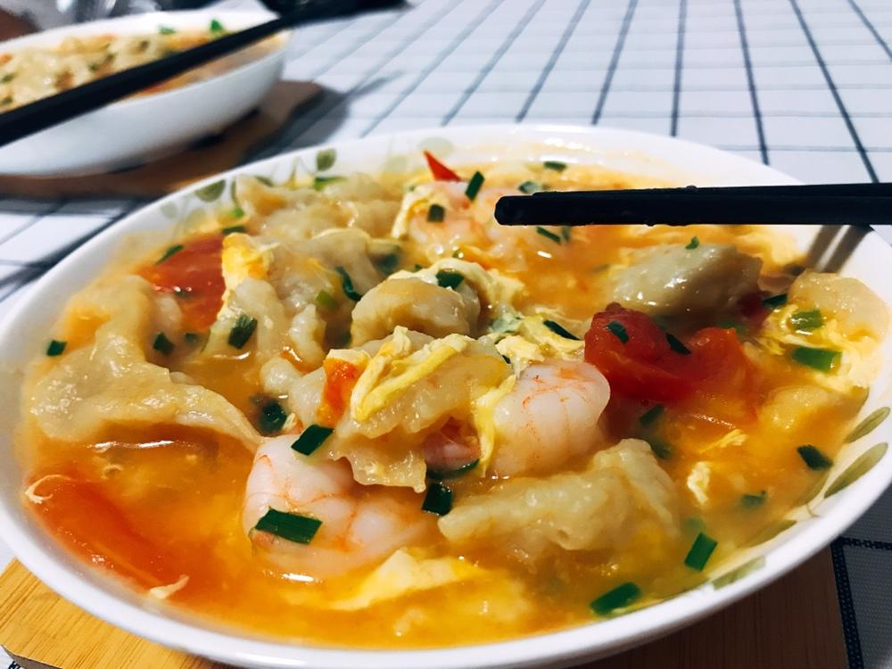 西红柿鸡蛋疙瘩汤