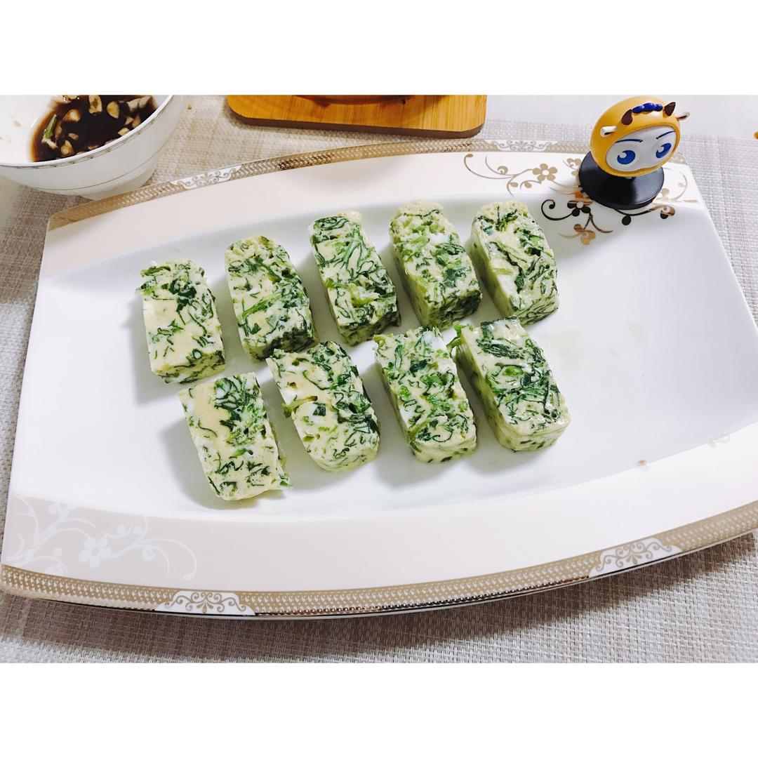 蘸汁菠菜鸡蛋糕——春季养生多吃菠菜