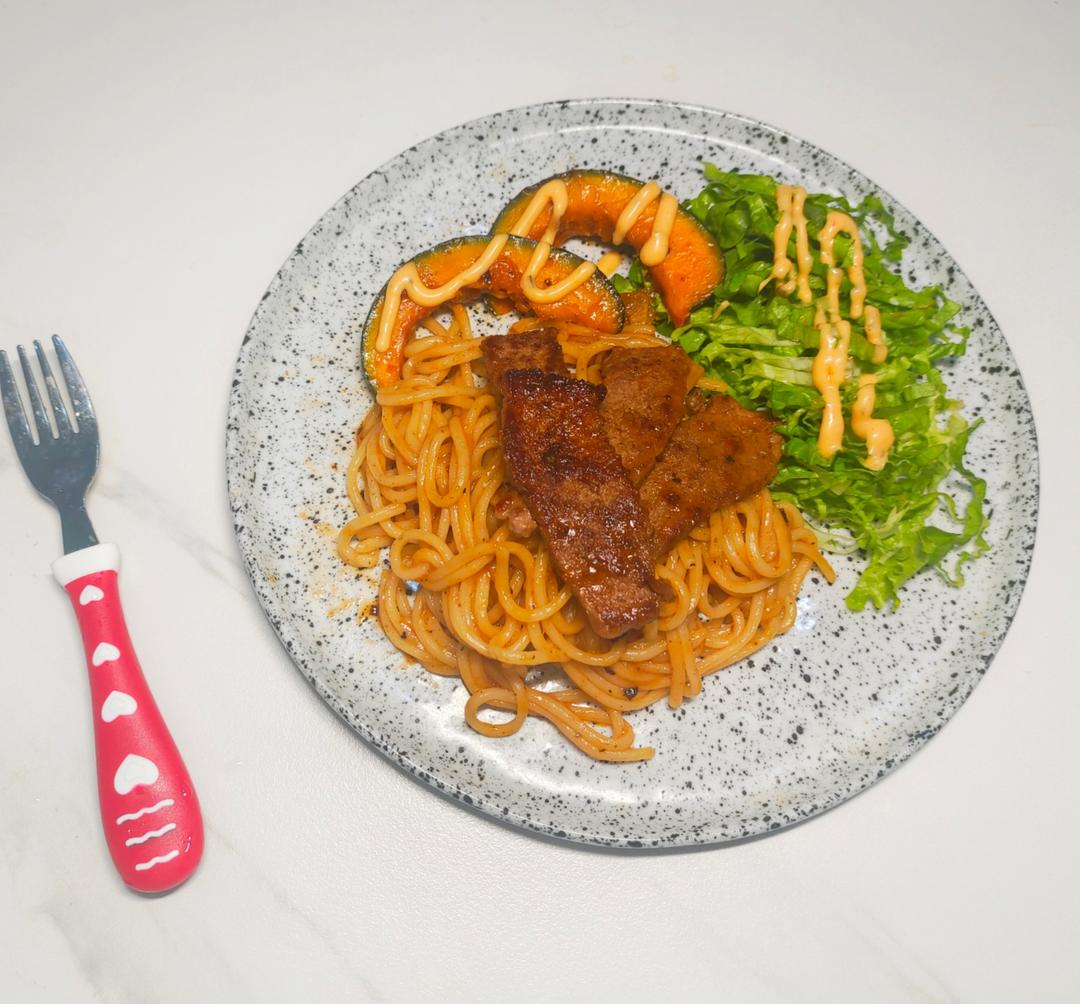 澳洲牛肉 蒜香煎牛肉面条儿童简餐