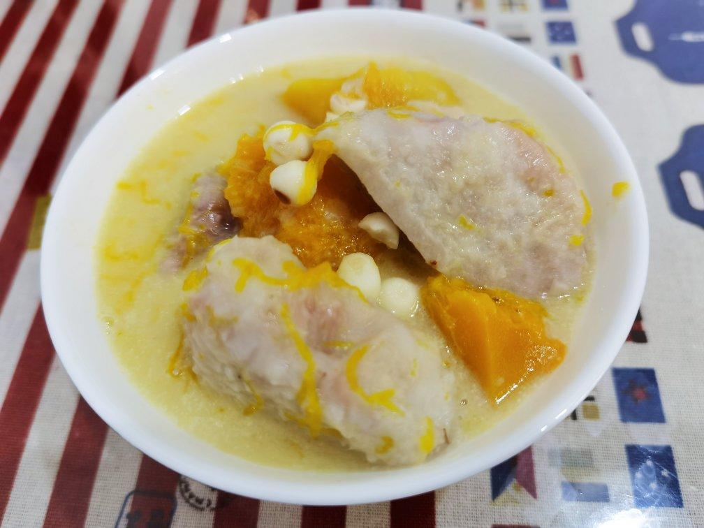 快手南瓜芋头芡实椰汁煲