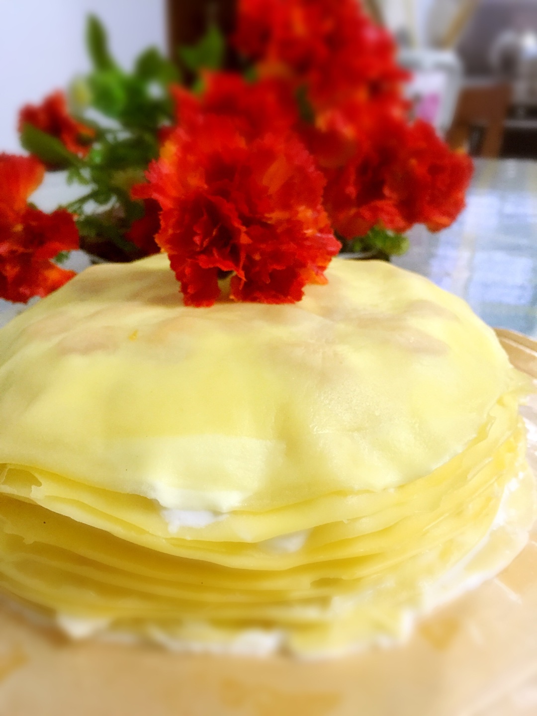 芒果千层蛋糕，蛋皮不破裂，不起泡的做法