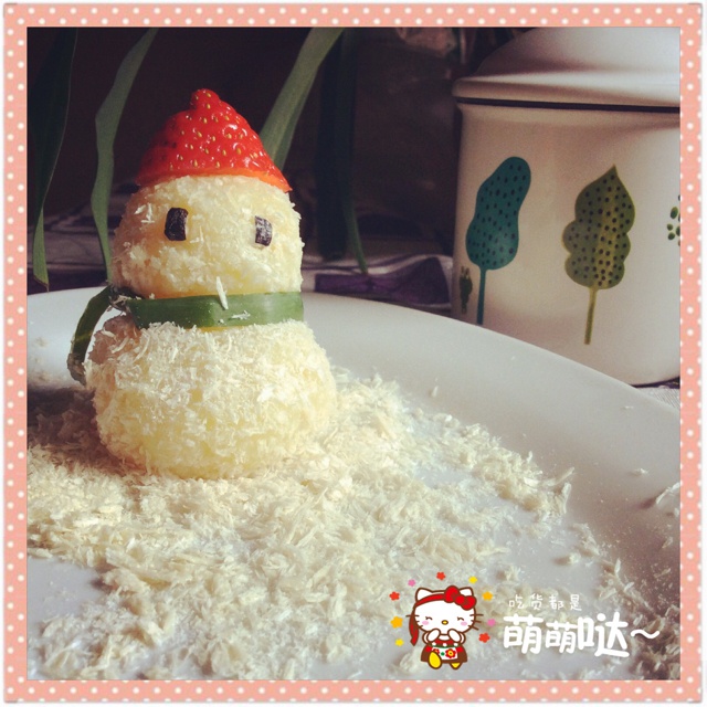 萌萌哒(^__^)土豆泥雪人~