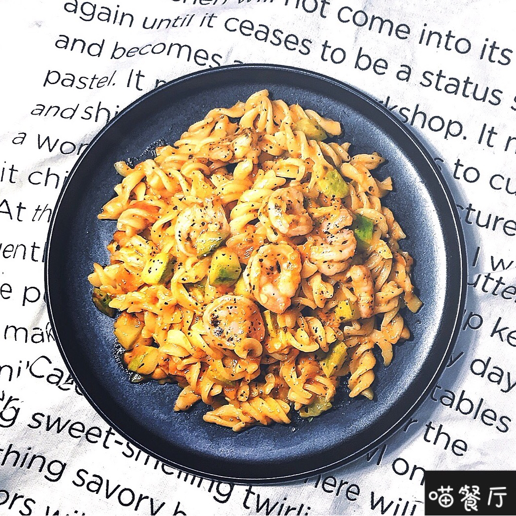 虾仁意面