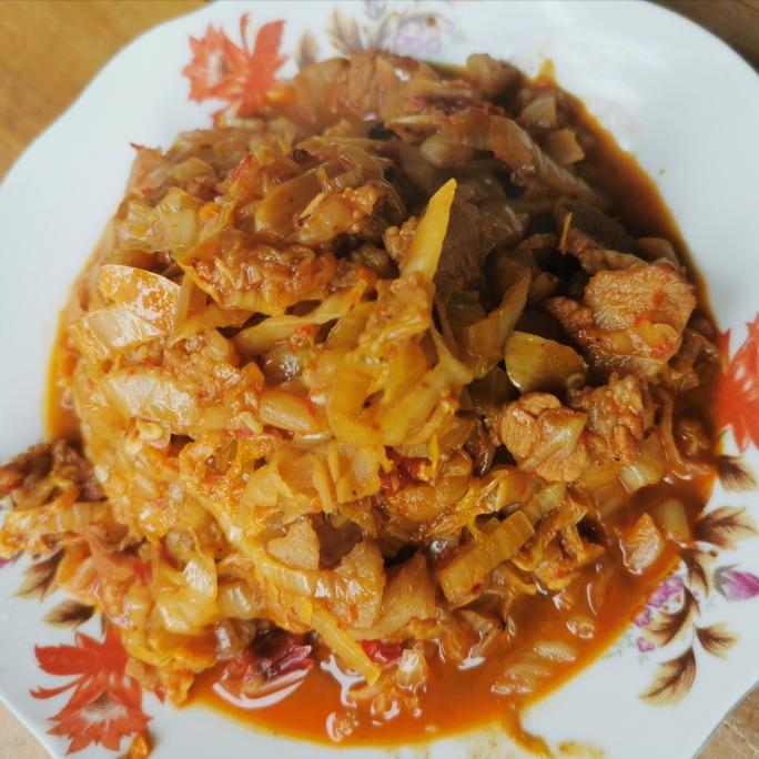 酸菜炒大肉（宁夏风味的）