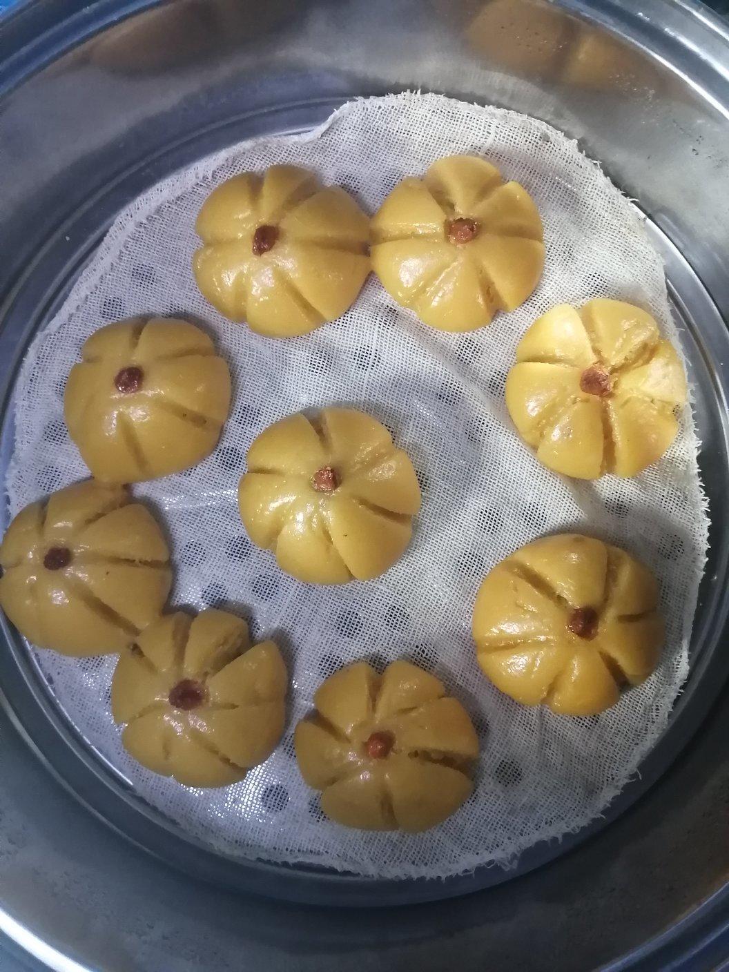 南瓜糯米粉豆沙包