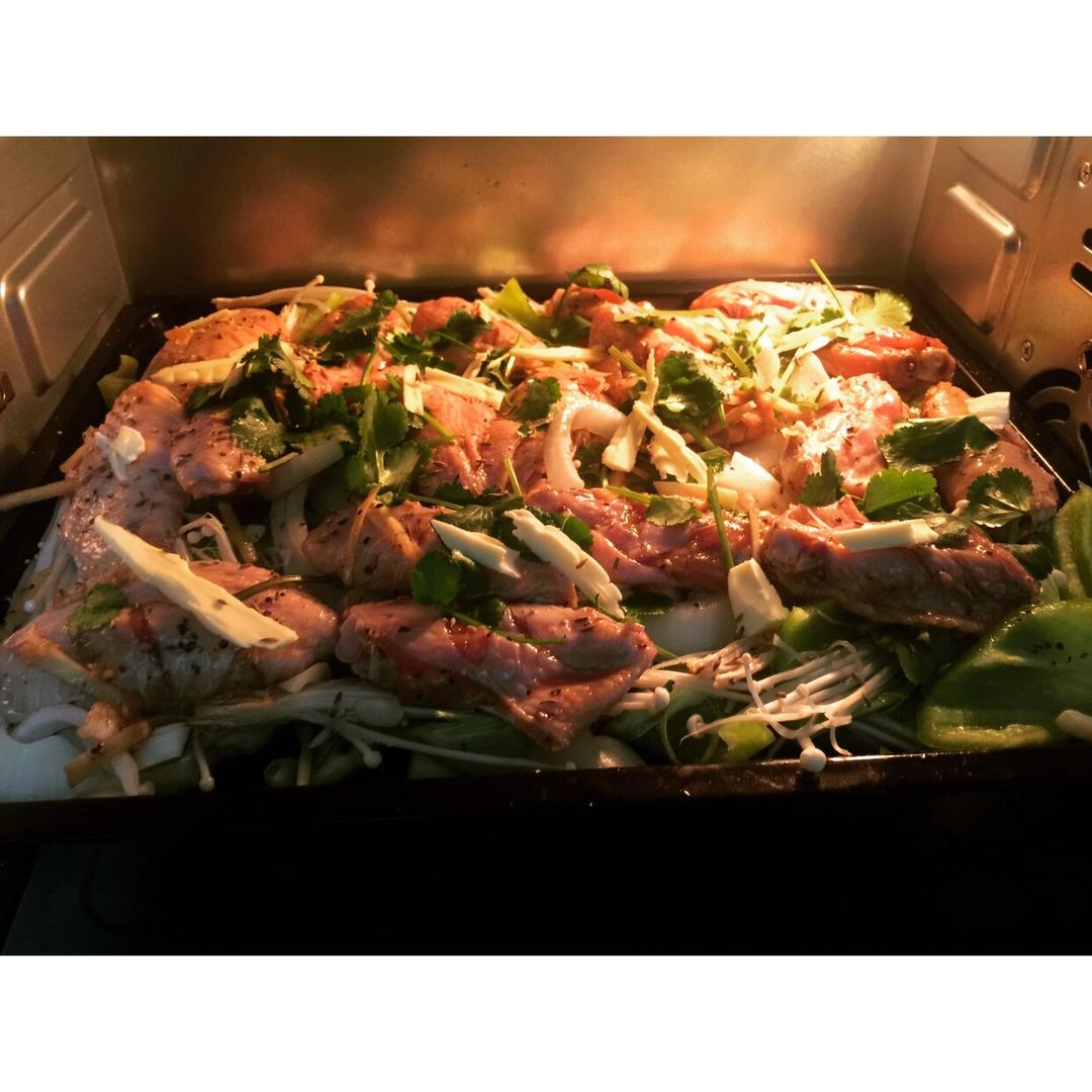 番茄蒜香烤鸡胸肉