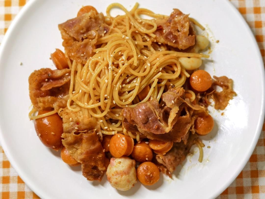 火锅底料炒意面