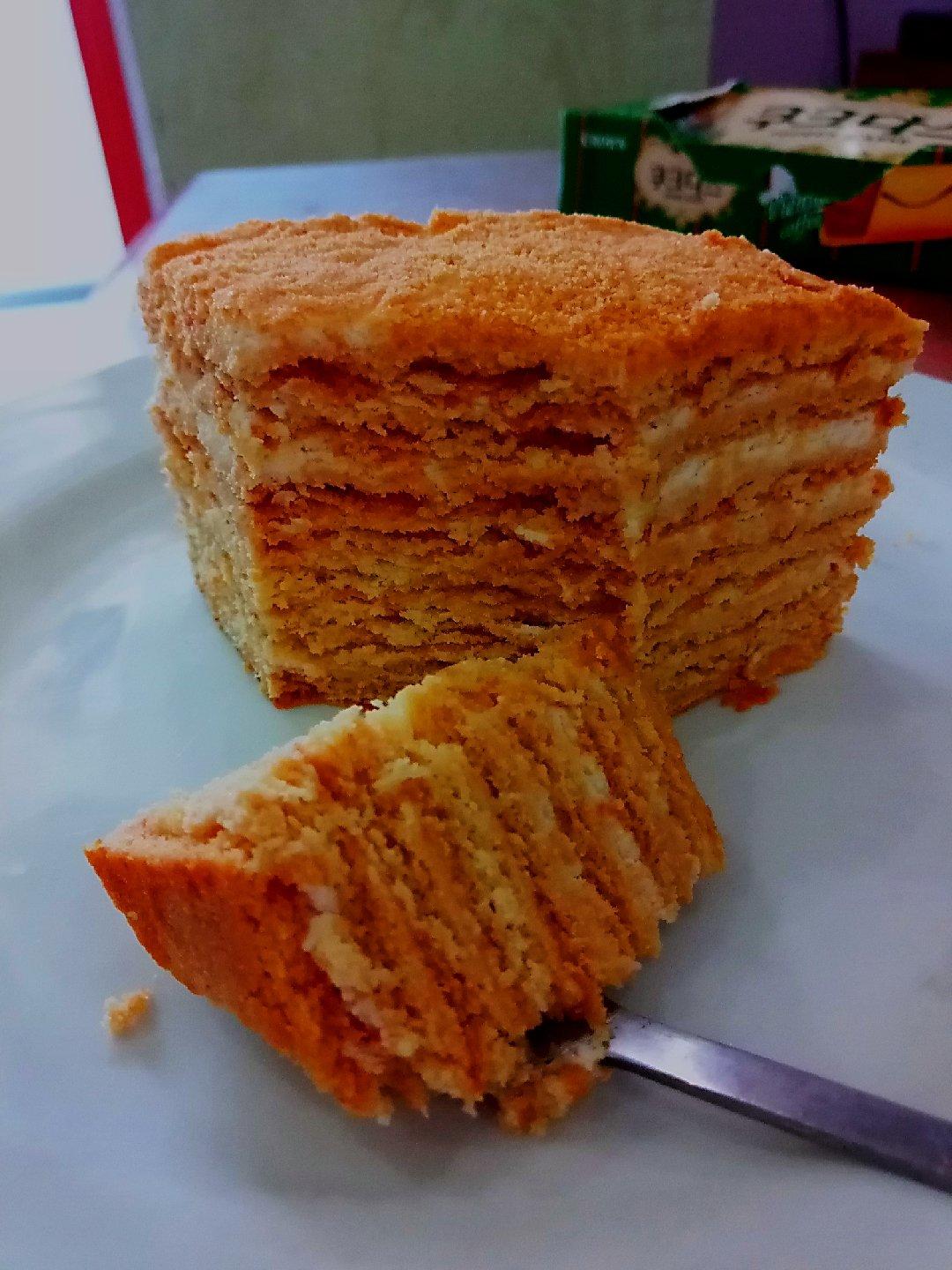 习习浩儿做的俄罗斯蜂蜜蛋糕 千层蛋糕【又名提拉米苏】