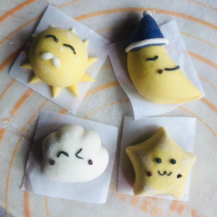 想给宝宝摘星星摘月亮---太阳月亮星星云朵南瓜豆沙包