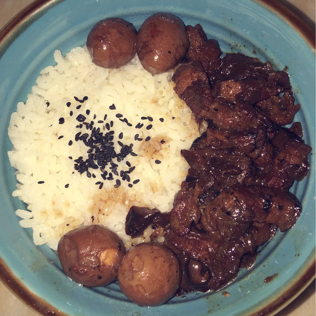 洋葱酥卤肉饭