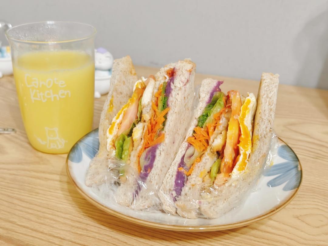 低脂紫薯鸡肉三明治