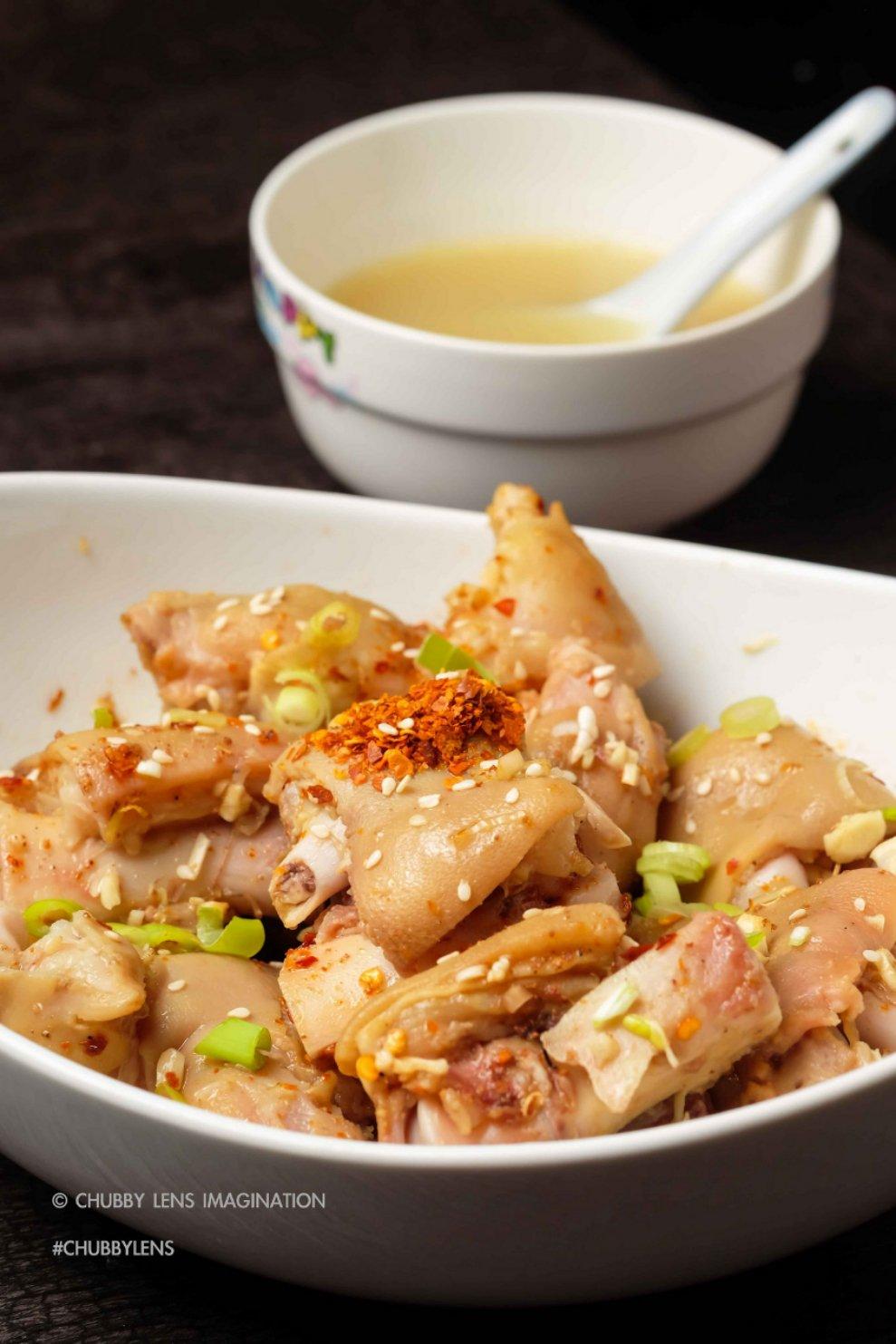 猪蹄2吃：黄豆蹄花汤 + 麻辣凉拌猪蹄