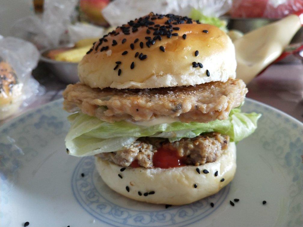 自制营养肉饼汉堡包