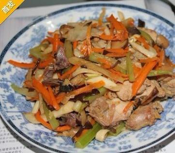 鸡杂炒三丝的做法