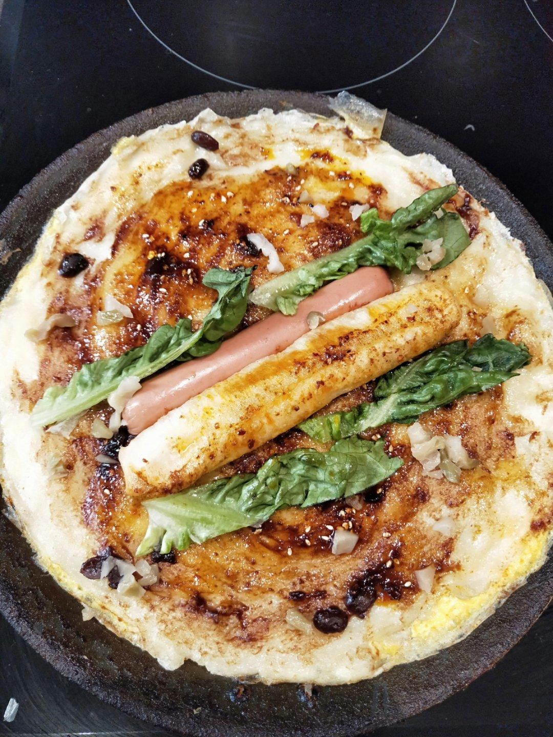 家庭版煎饼果子---快手健康早餐，利用家里现有材料