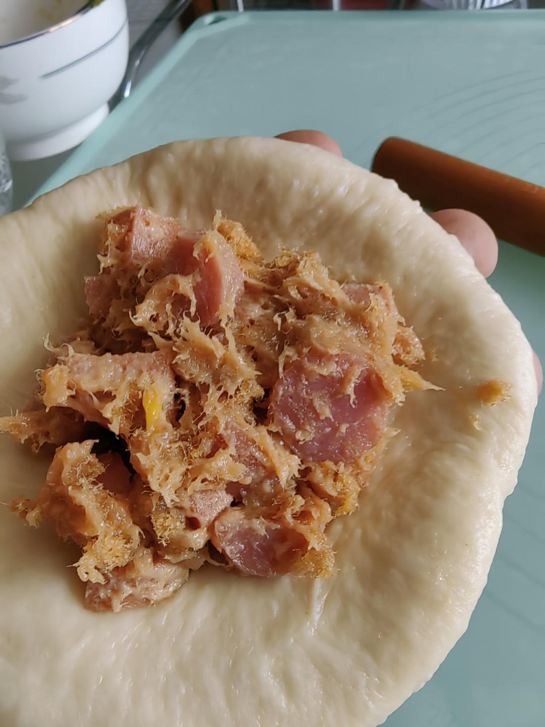 咸香松软❗️巨好吃的香葱肉松火腿面包❗️