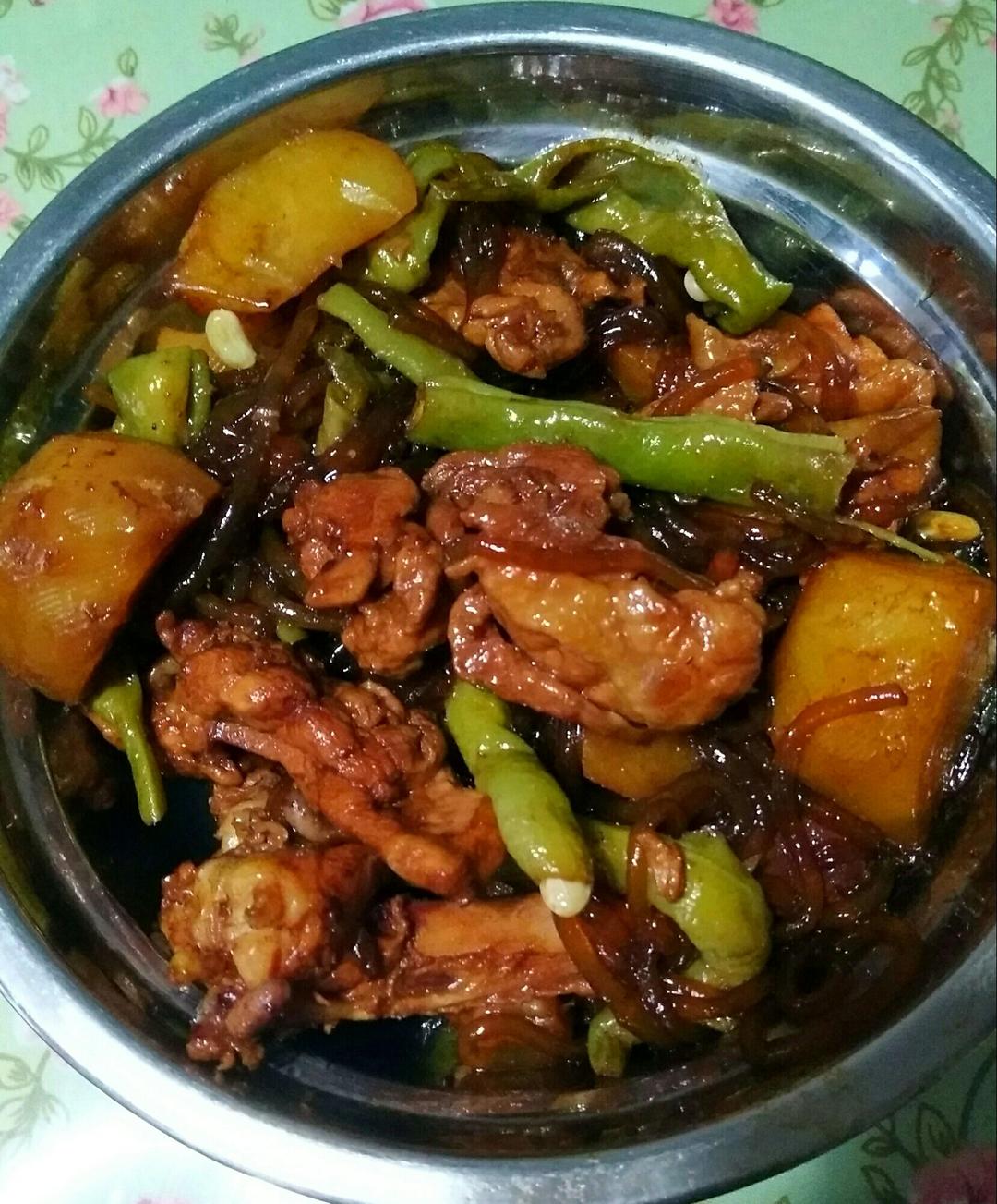 鸡腿南瓜胡萝卜土豆炖豆角（东北丰收炖改良版）