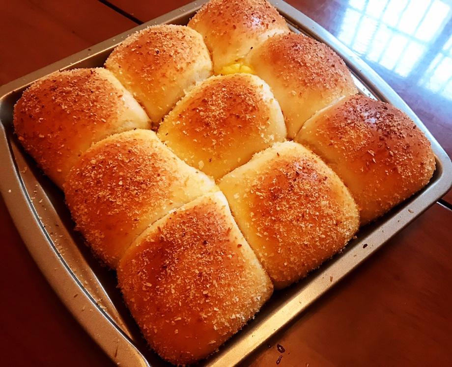 饕餮盛宴008做的椰浆十字包 coconut custard hot crossed bun