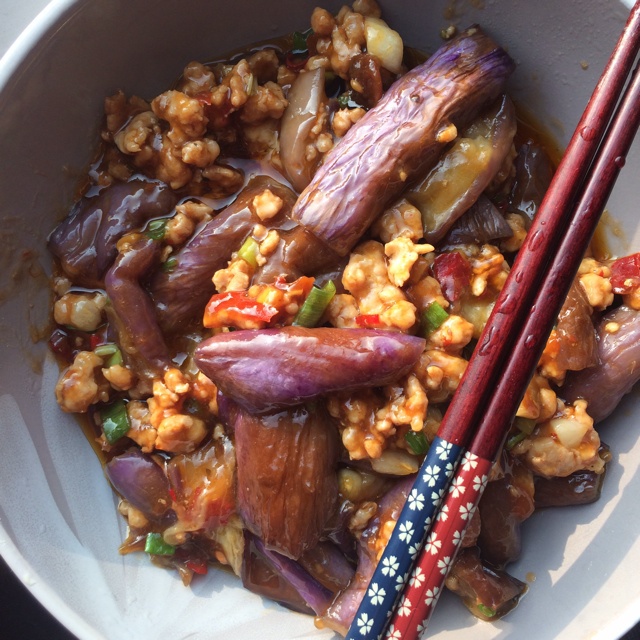 红烧肉沫茄子