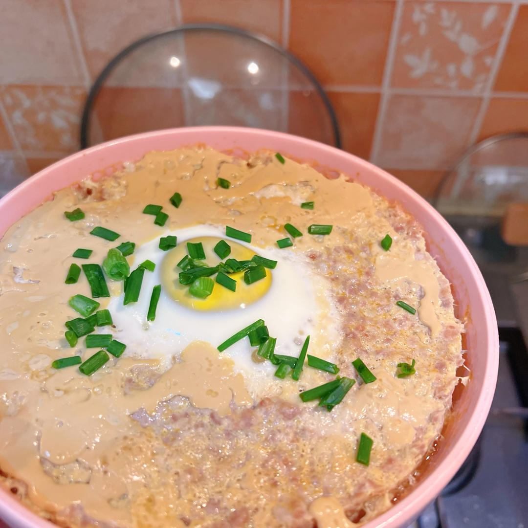 简单又好吃的肉饼蒸蛋