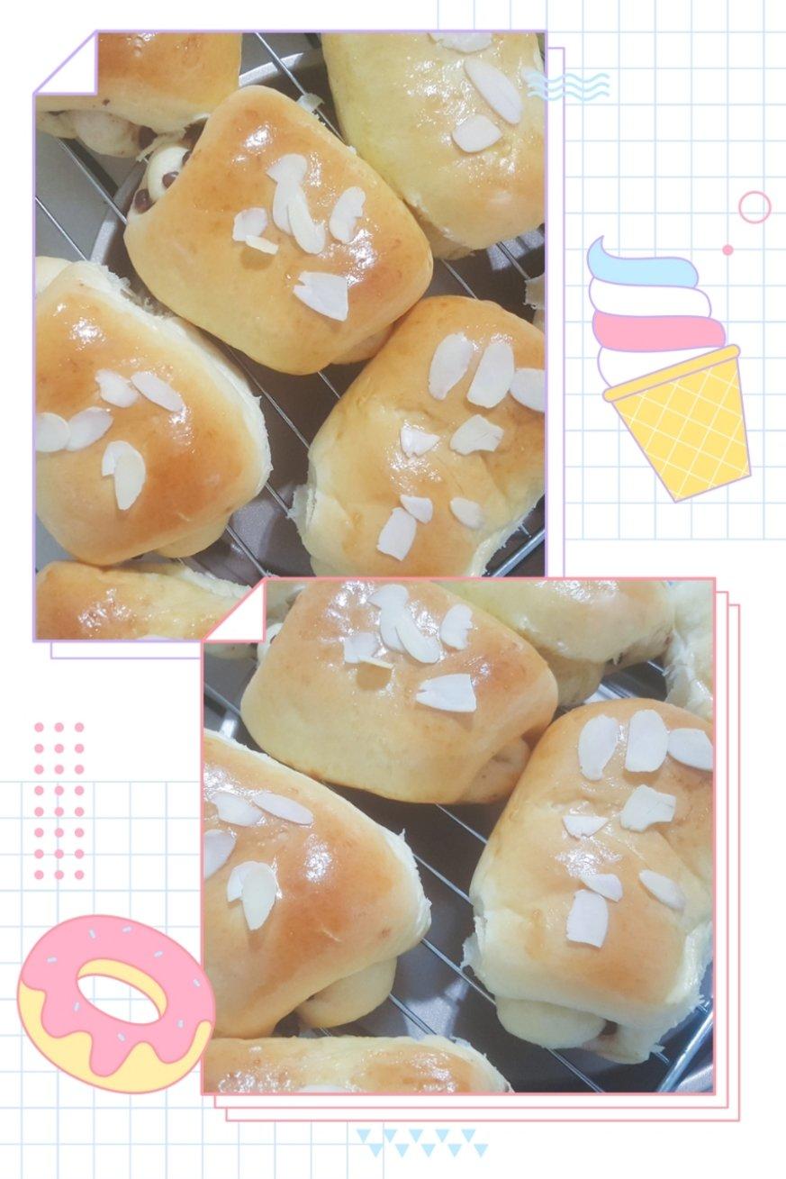 炼乳蜜豆面包卷