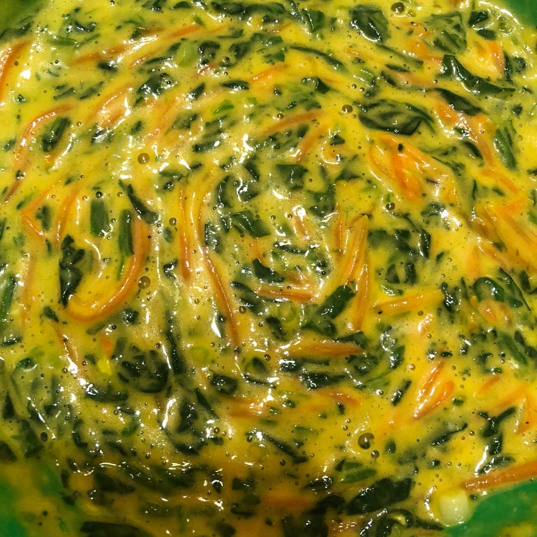 菠菜胡萝卜蛋饼