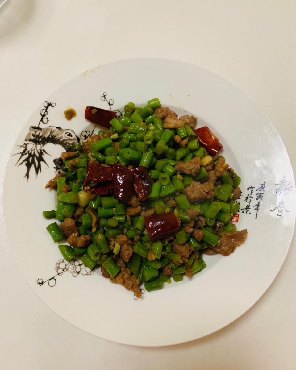 肉沫豆角下饭菜