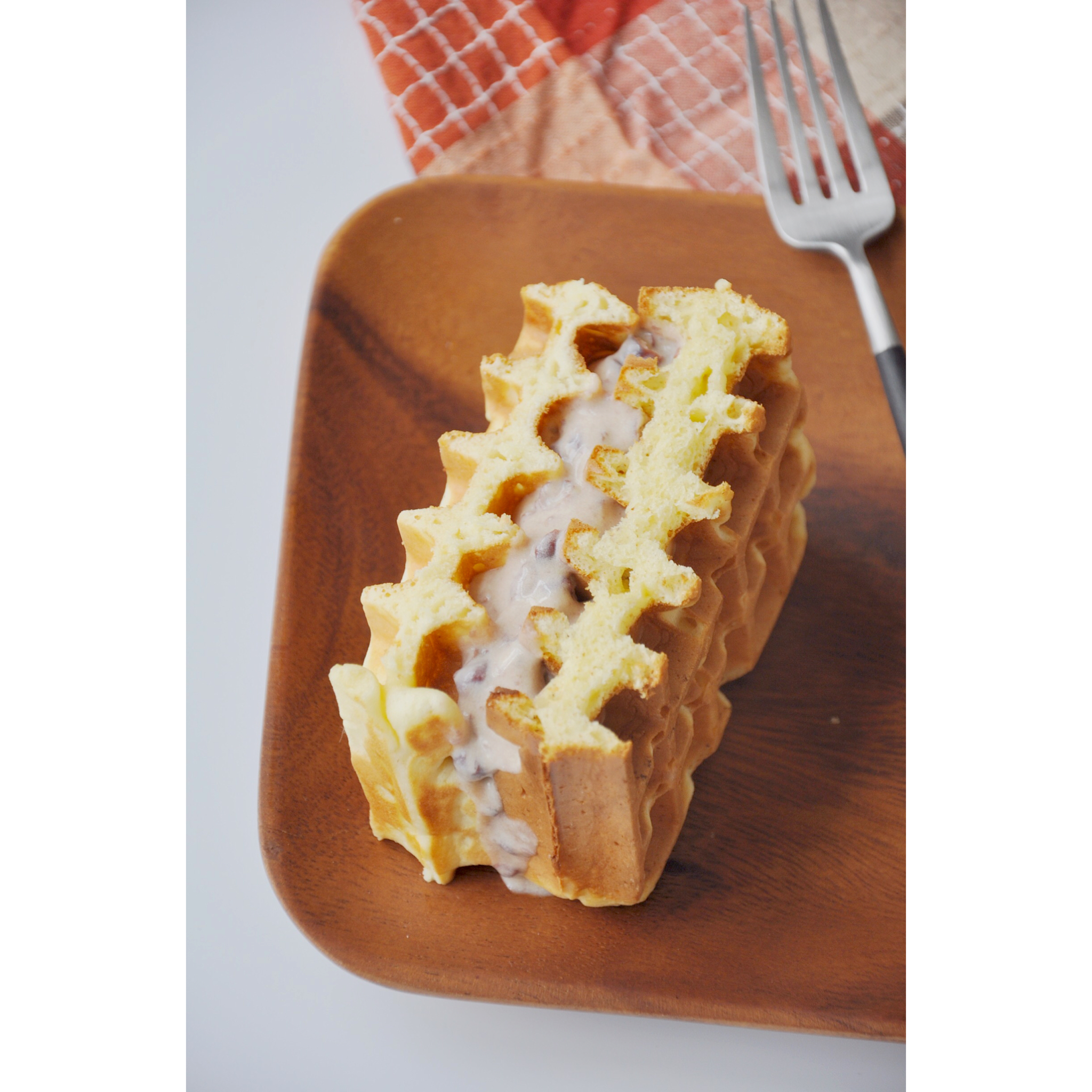 冰淇淋馅华夫饼