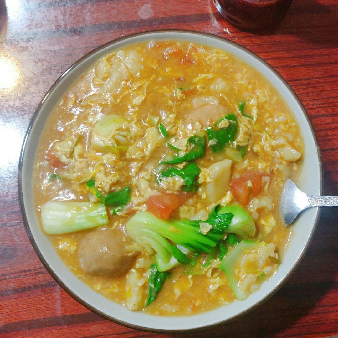 西红柿鸡蛋疙瘩汤