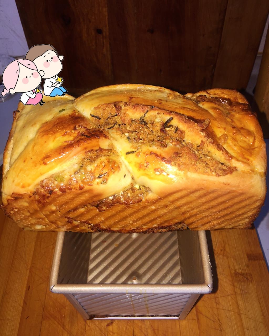 香葱肉松手撕吐司