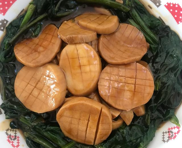 杏鲍菇炒菠菜（清理冰箱版）的做法