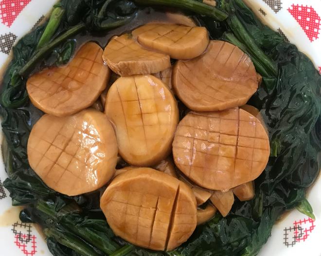 杏鲍菇炒菠菜（清理冰箱版）的做法