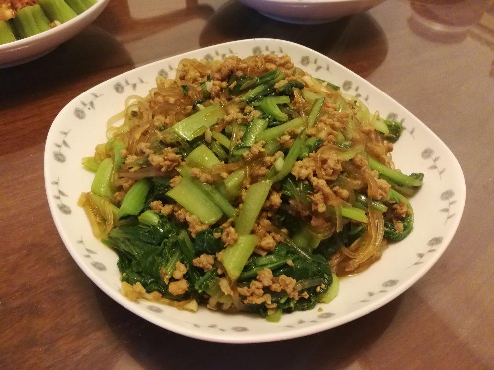 肉末粉丝小白菜