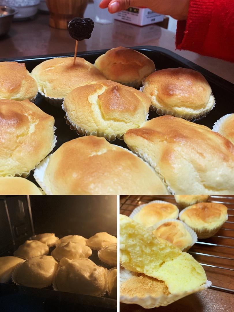 像棉花一样柔软的爆炸头橙汁戚风纸杯蛋糕（中筋面粉做蛋糕）