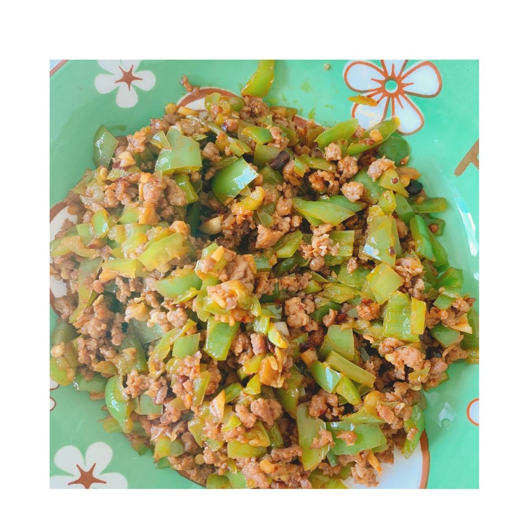 青椒豆豉炒肉沫（快手湘菜）