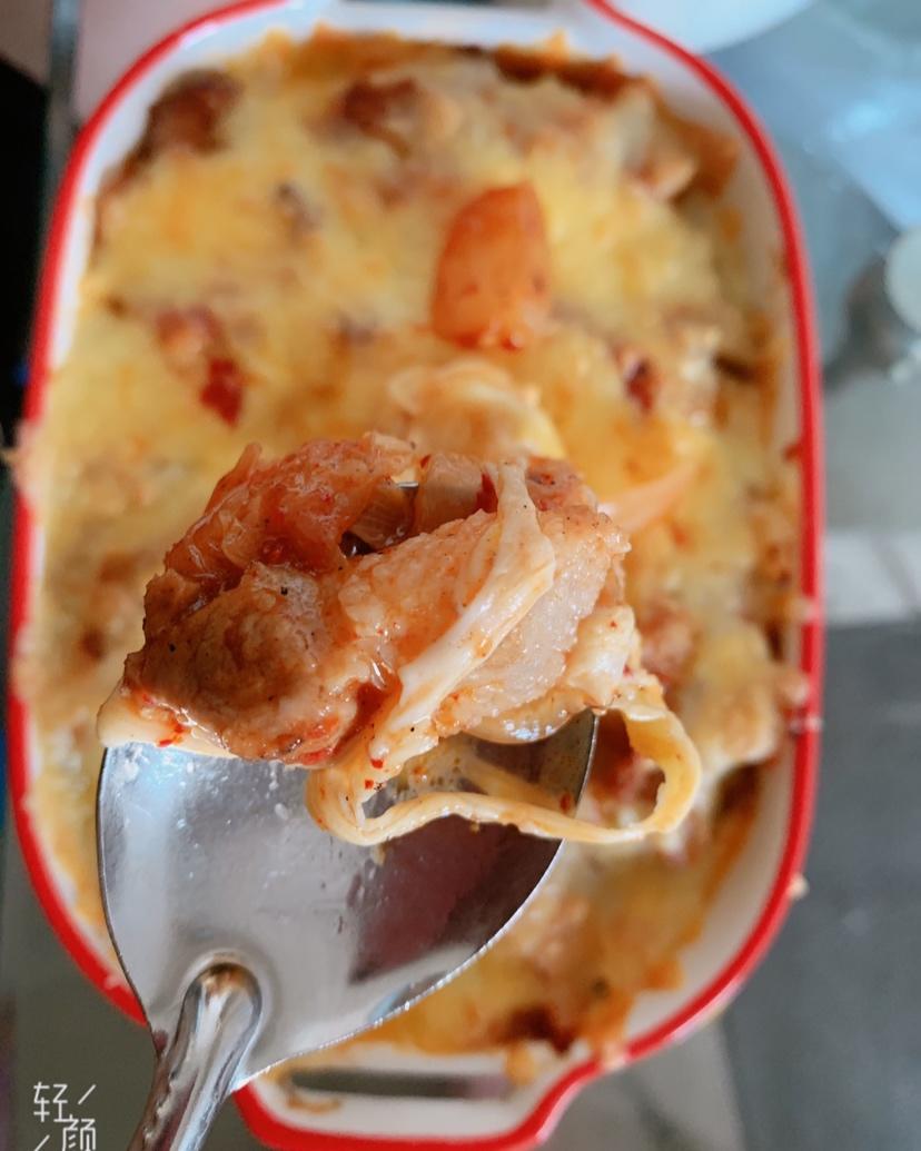 辣白菜五花肉焗饭