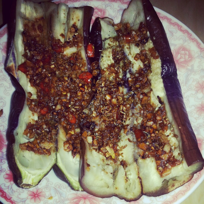 微波炉做出街头烧烤风的茄子