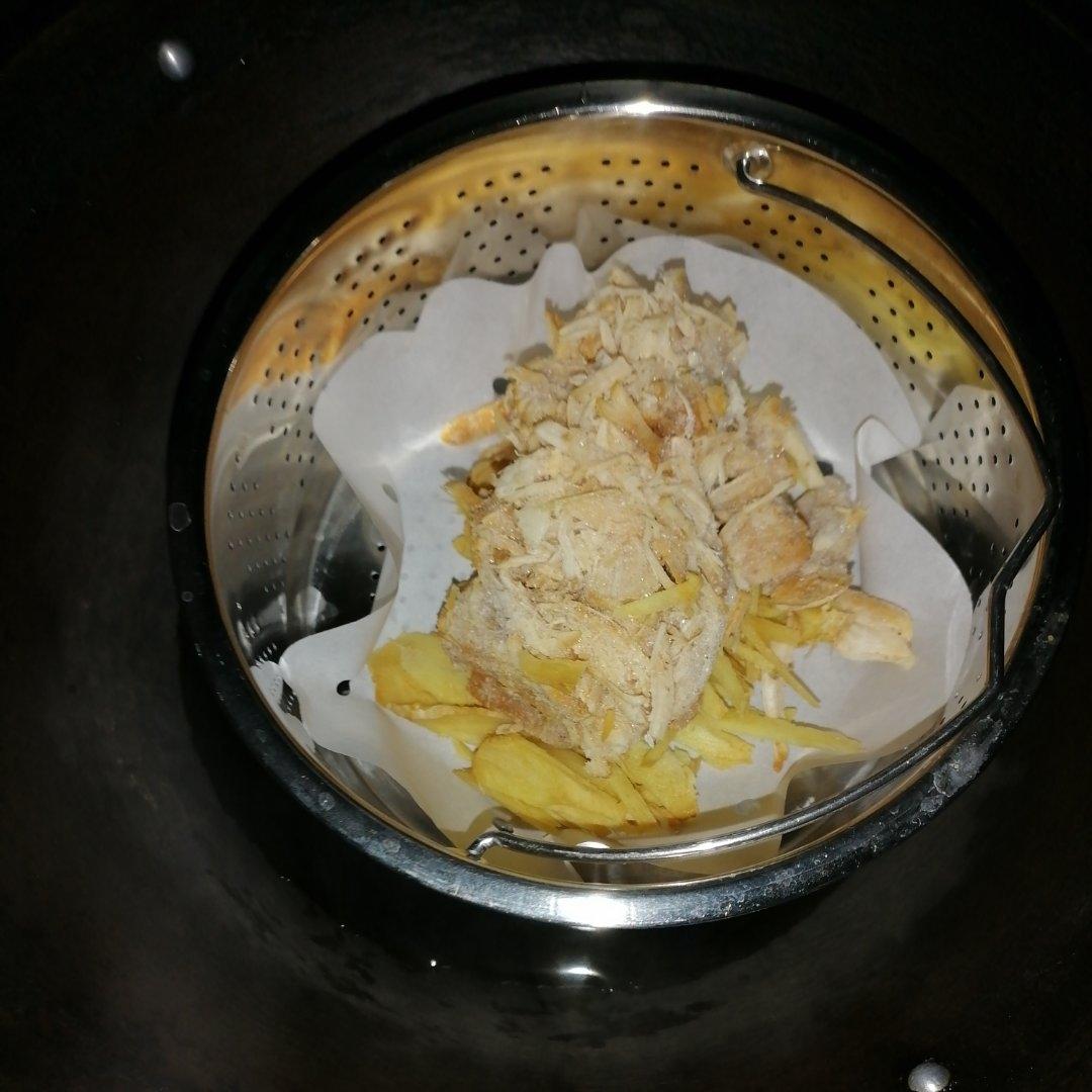 晚饭。手撕鸡