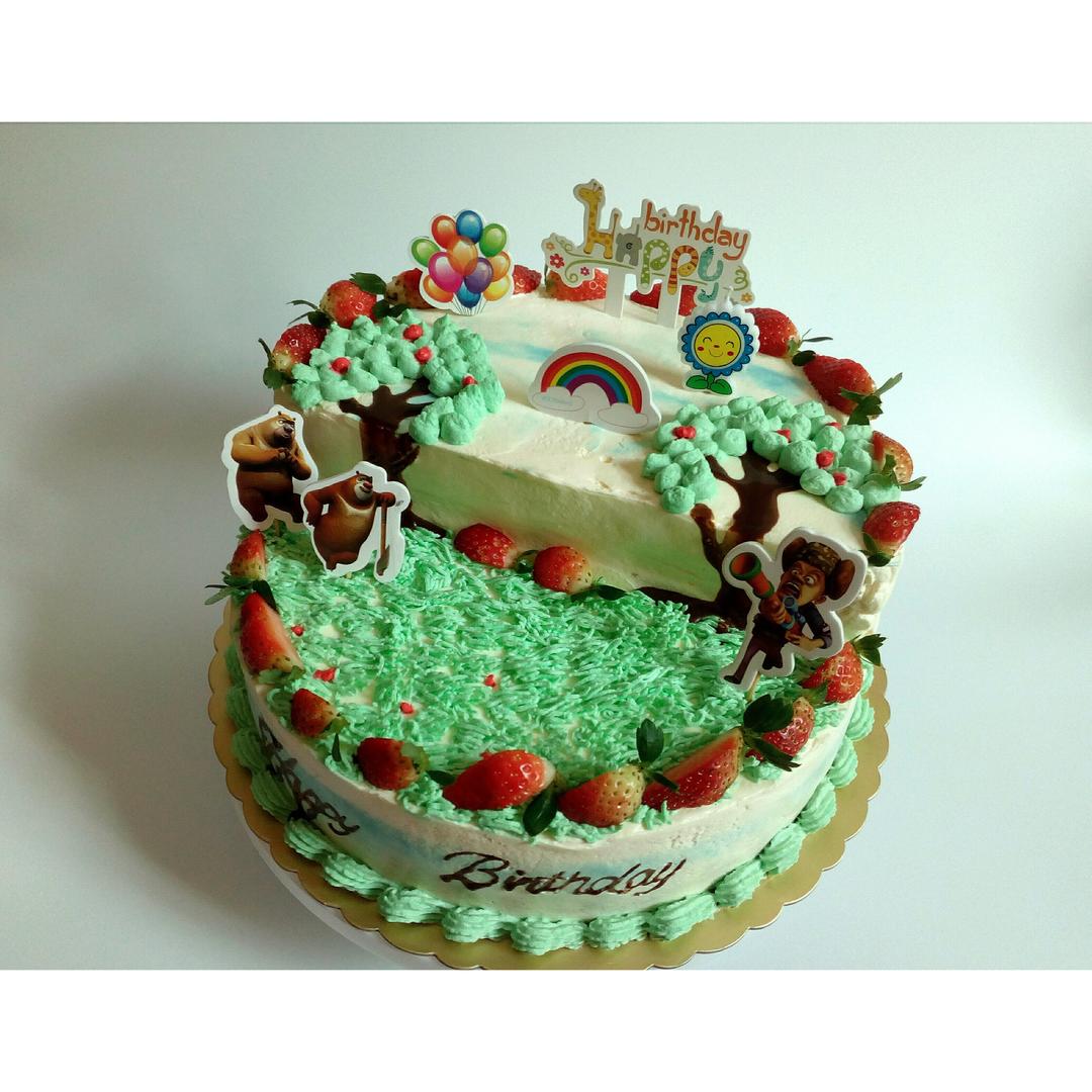 苏苏2016做的熊出没场景蛋糕