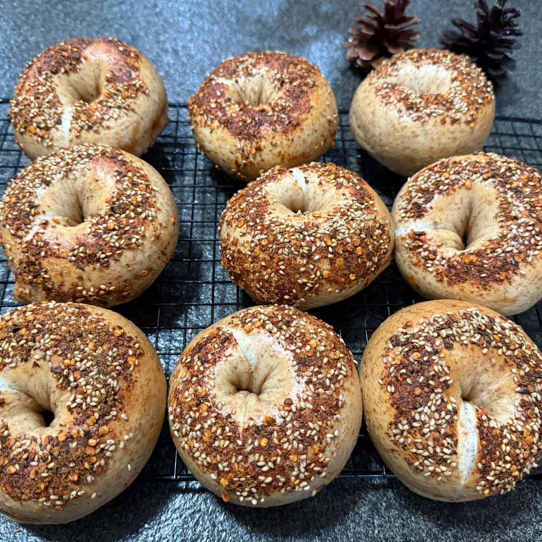 🥯全麦麻辣香肠贝果｜快手易做｜无需手套膜｜无需长时间发酵