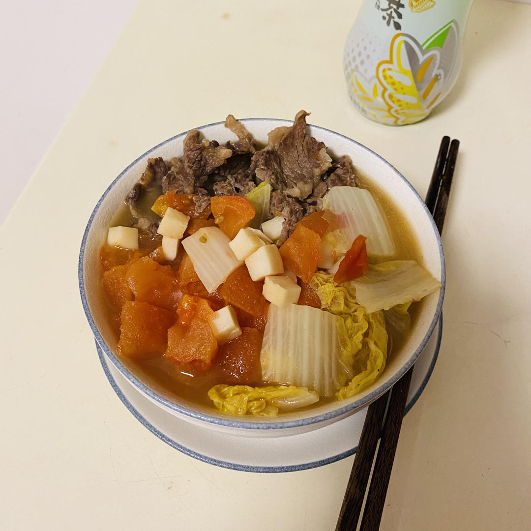 减脂晚餐-番茄荞麦面。好吃哭