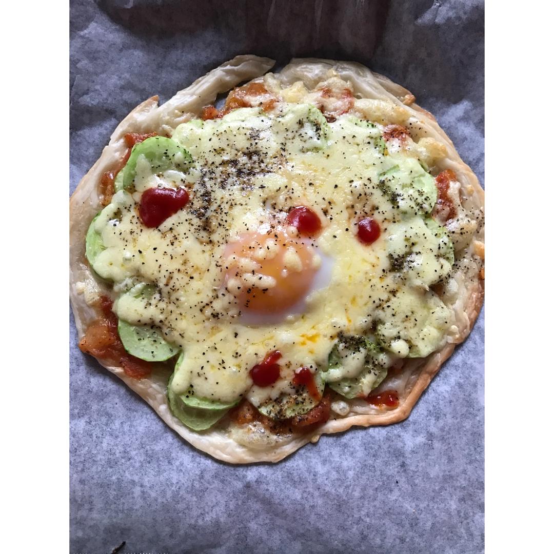 柒柒爱美食7做的飞饼版披萨