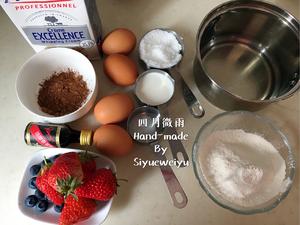 日式巧克力棉花蛋糕卷的做法 步骤1