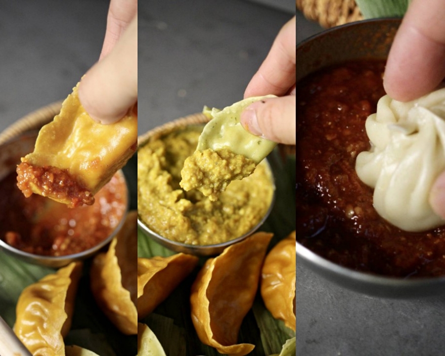 二款印度和尼泊尔Momo蘸酱：微辣红咖喱番茄酱、黄咖喱玉米花生酱|印度菜厨艺比赛菜品的做法