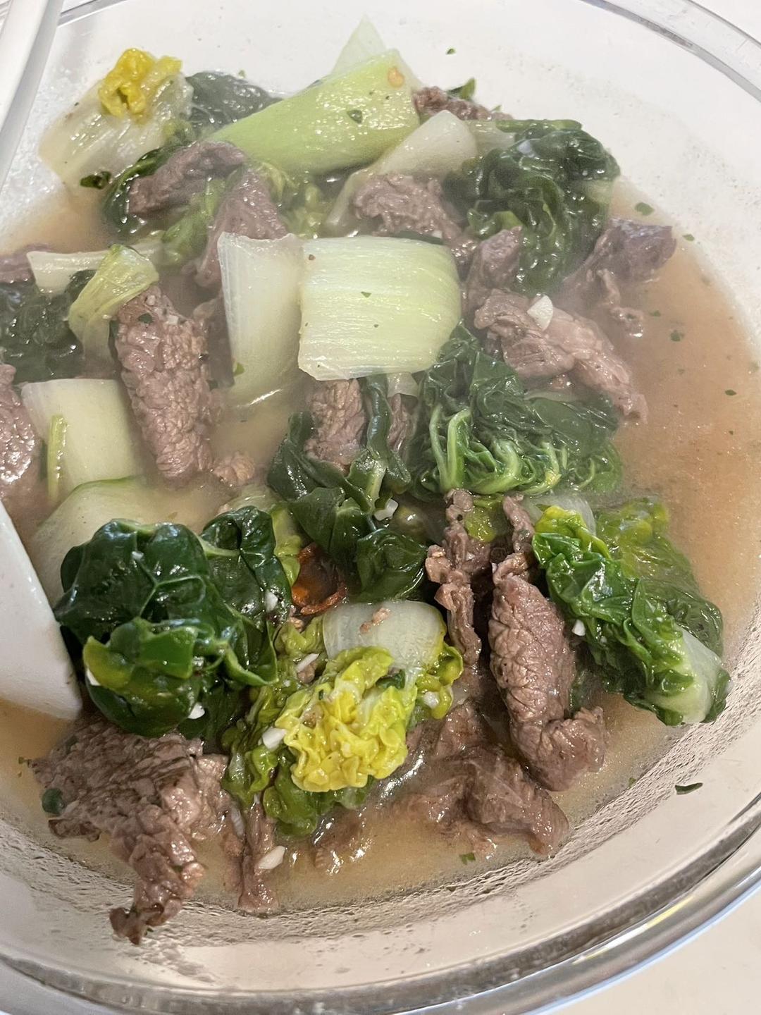 青菜炒牛肉