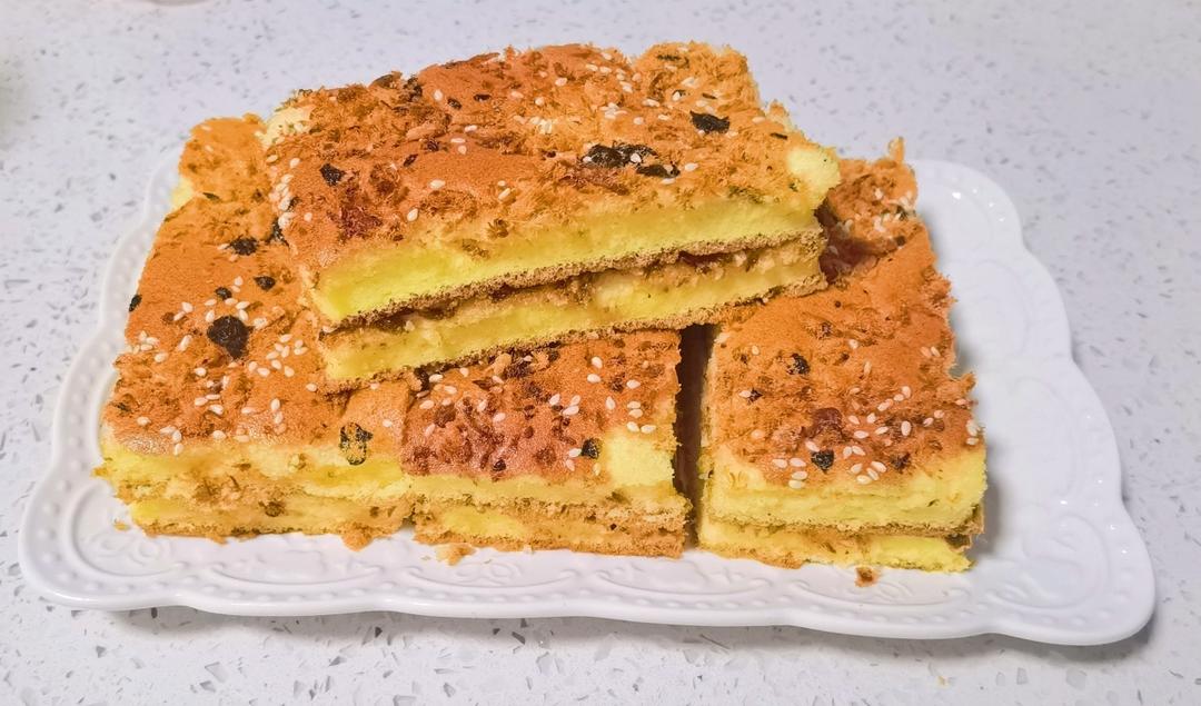 芝麻香葱肉松蛋糕（咸味）