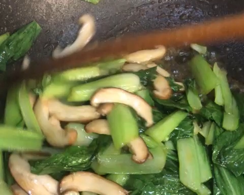 简单营养快手香菇青菜的做法 步骤5
